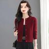 Damen Trendy Rundhals Langarm Strick Cardigan Pullover - Locker & Schlankmachend Petite Oberbekleidung