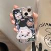 Cute mirror puppy bracket for iphone11Promax iPhone 11 mobile phone case 11/11/11 sticker drill girl