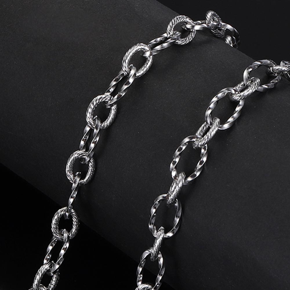 1Meter Stainless Steel Chain for Necklace Jewelry Making DIY Rolo Cable Link Curb Chains Thick Chain Man Bracelet Accessories