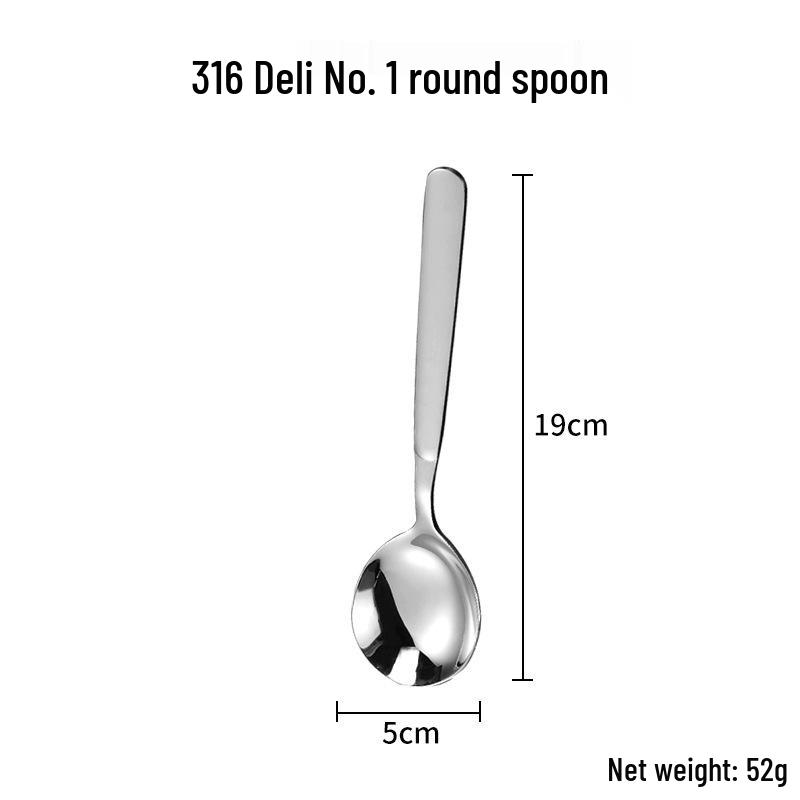 316 Edelstahl Besteckset: Suppenlöffel, Obstgabel, Schöpfkelle, Schaber für westliche Küche
