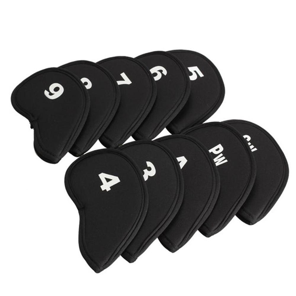 Thickened Golf Iron Covers - Set of 10 Numbered Club Headcovers