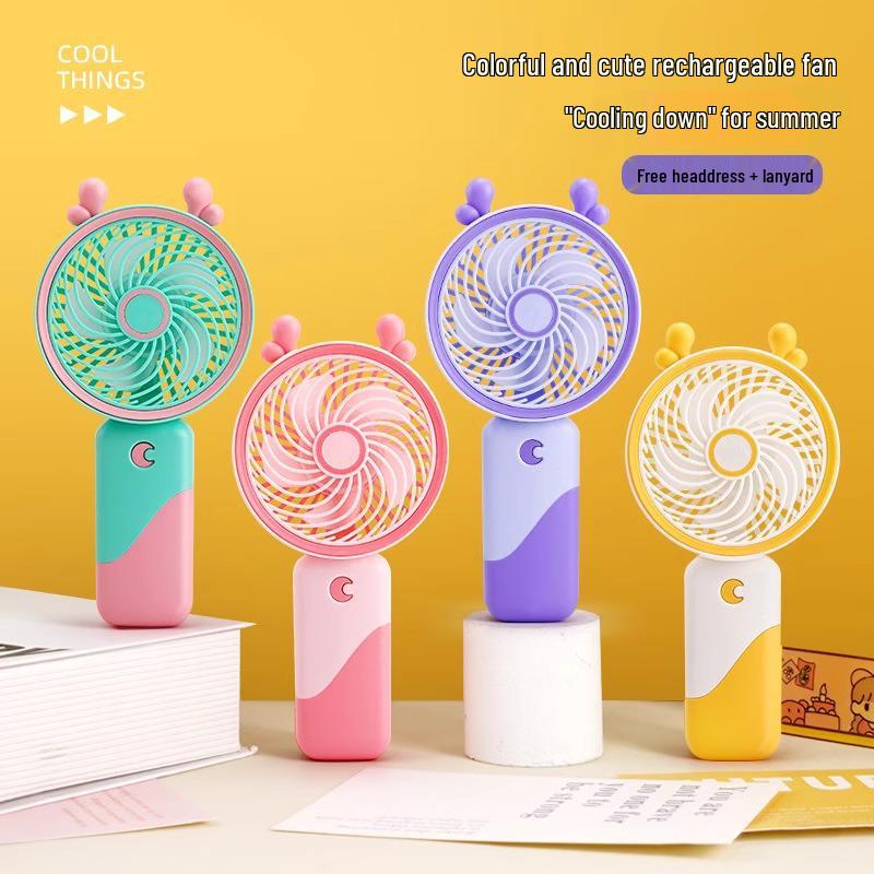

Colorful Cartoon USB Rechargeable Pocket Fan: Portable, Powerful, Handheld Mini Fan 500mAh
