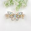 Flower Butterfly Gold Cubic Half-Up Hair Clip Automatic Pin