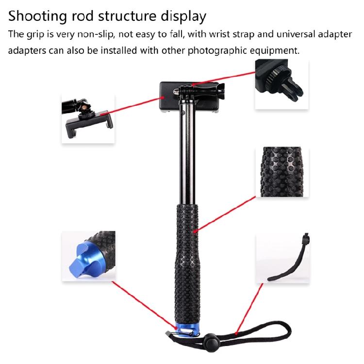 Extendable Camera Selfie Stick Monopod Expansion for Travel and Adventure, Fits Most Action Cameras