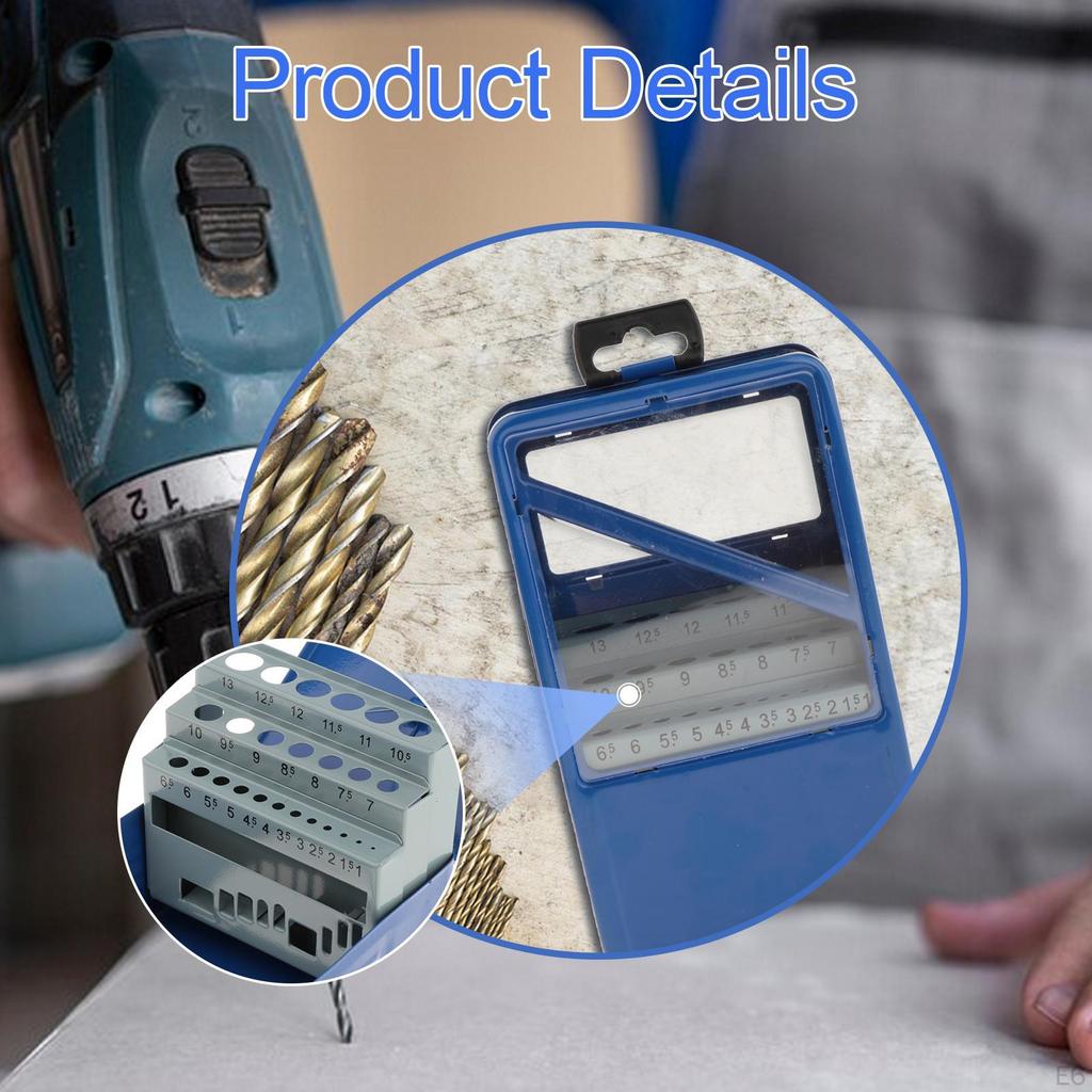 Twist Drill Case Organizer, Iron Portable with Slot, Scale Marking Holder for DIY