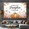 2D flat background banner with the theme pattern of "Sweet Little Pumpkin is Coming" and fabric materialDJH