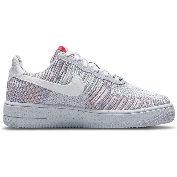 Nike Air Force 1 Crater Flyknit Wolf Grey Uomo Sneakers Pure-Platinum Gym-Red Bianco DC4831-002