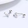 2 Paires Boucles d'Oreilles Créoles Petites Câlins en Acier Inoxydable Pour Femmes Petit Pendentif Cristal Zirconium Boucles d'Oreilles Cartilage Bijoux Piercing