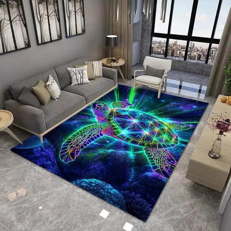 Turtle Printing Large Carpet Anti Slip and Wear-resistant Used in Living Rooms Mat Bedrooms and Other Scenes Soft Rug Beautiful