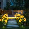 1 szt. LEDowe lampki słoneczne słoneczniki do ogrodu Ciepła atmosfera Oświetlenie dekoracyjne zewnętrzne Na taras, trawnik i podwórko