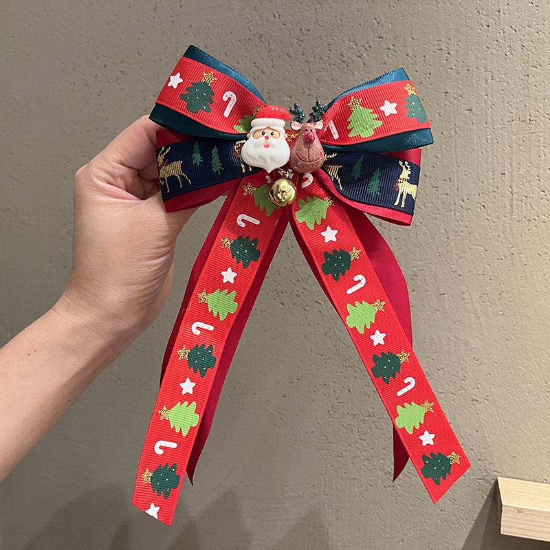 Handmade Fairy Mori Style Christmas Bow Hair Clip – Cute & Sweet Spring Hair Accessory