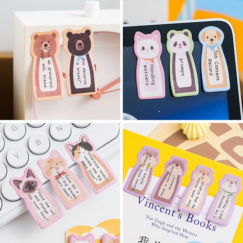 120sheets Cute Pet Thumb Sticky Notes Cartoon Memo Pad High-value Learning Rewards Classification Labels Stationery Small Gifts