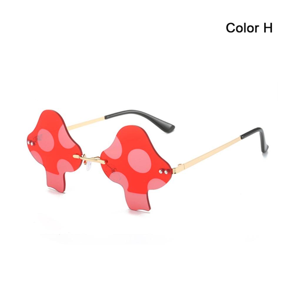 Halloween Transparent Women's Sunglasses Mushroom Shape Irregular Sun Glasses Fun Rimless Mushroom Glasses for Women Girls