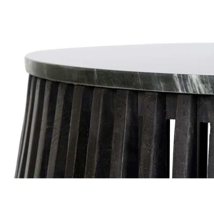 Table basse - Scandi - Noir - Marbre - Bois de manguier