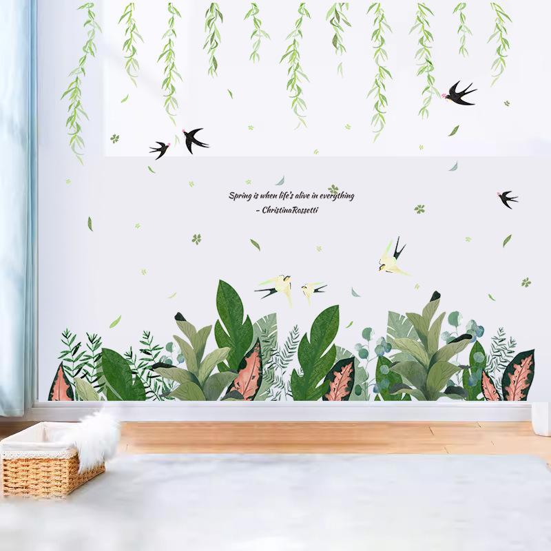 

Настенные наклейки литературные зеленые растения гостиная спальня общежитие веранда свежие растения цветы настенное украшение живопись 60*90