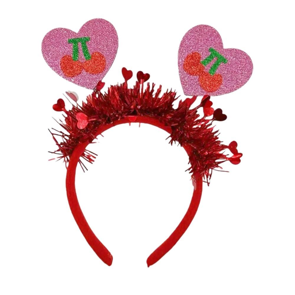 Sweet Headdress Valentine's Day Hair Hoop LOVE Sequins Red Heart Headband Red 22CM Shining Heart Hairband Men/Women