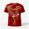 Happy New Year Year of The Horse T-shirt 3D Printing Quick-dry, Casual Crew Neck Short Sleeve T-shirt New Stylish Design