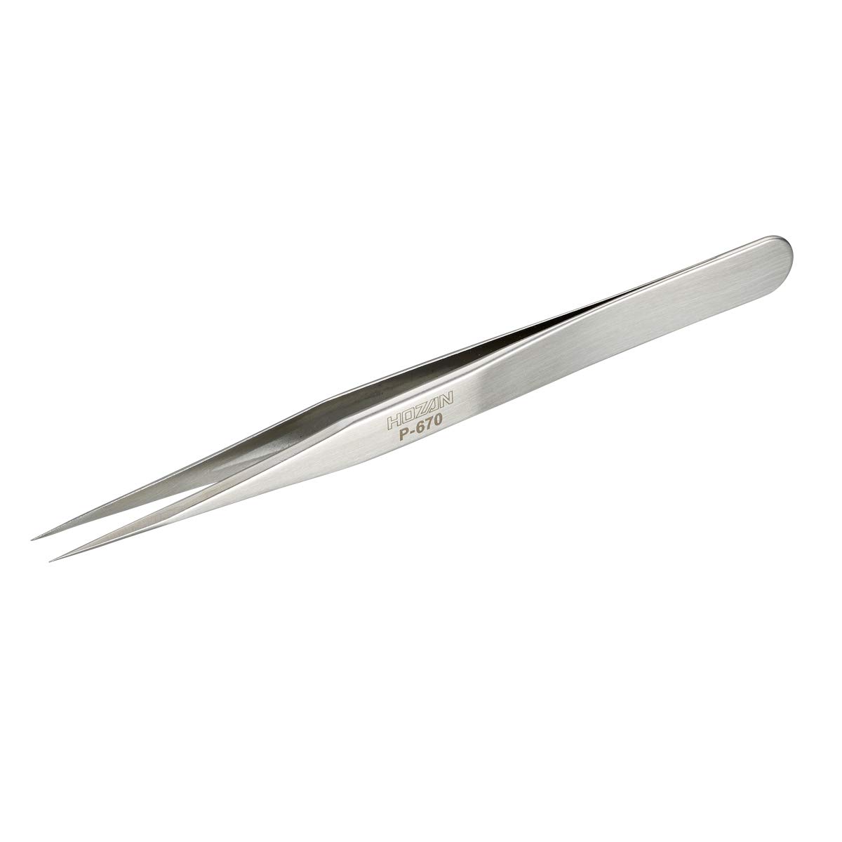 

HOZAN P-670 Precision Tweezers, Fully Non-Magnetic, 120mm Long, 6mm Opening, 0.15mm Tip Width, Straight