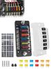 Largoods 6 Way Fuse Box Fuse Block with Standard Fuse, Waterproof Circuit Carbart,