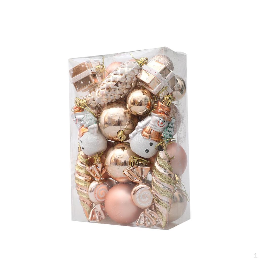 Christmas Balls Tree Ornament Pendants Assorted Champagne Color for Door Knobs