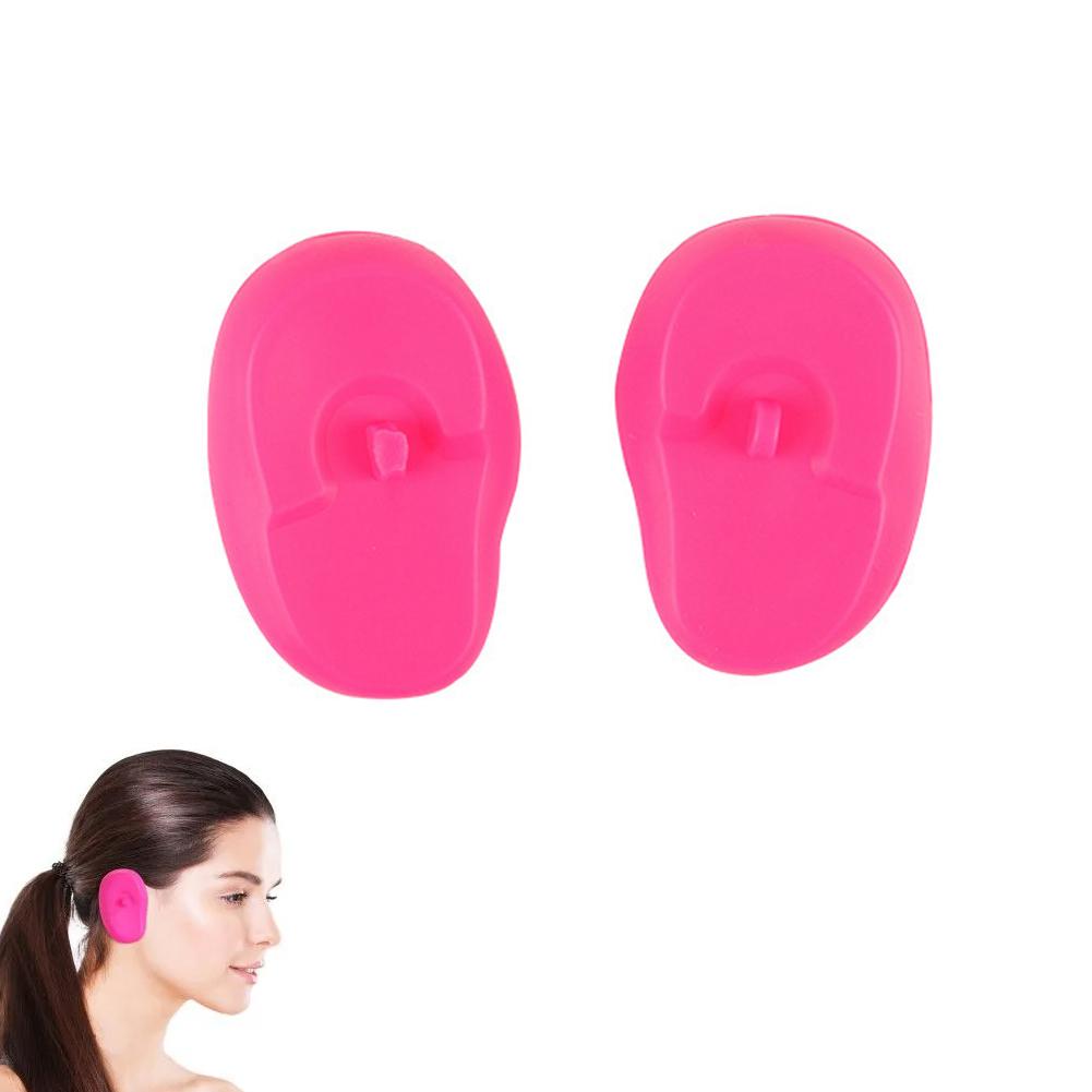 1 Pair Silicone Hair Dye Ear Covers Hair Dye Salon Earmuffs Ear Protector Caps for Hairdressing Salon Dyeing Shower Accessories