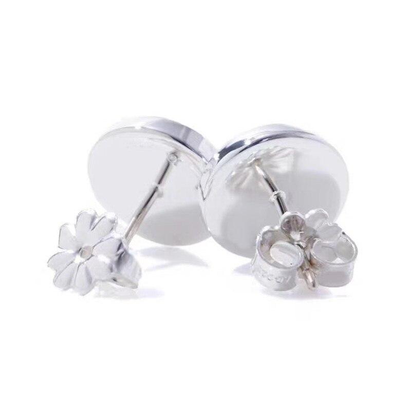 Women Luxury Jewelry S925 Pure Silver Earrings 1 :1 Restoring Ancient Ways Round Earrings Silver Wedding Jewelry
