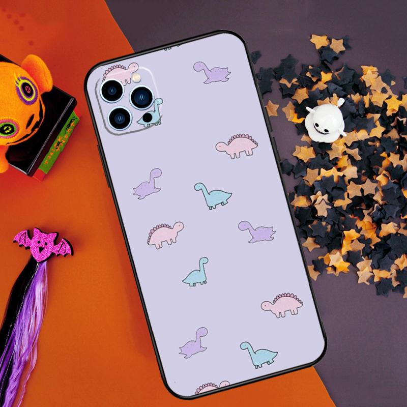 Cute Dino Bumper Case For iPhone 16 15 14 Pro Max 11 12 13 Pro Max Mini XR 16e 16 15 Plus Phone Cover
