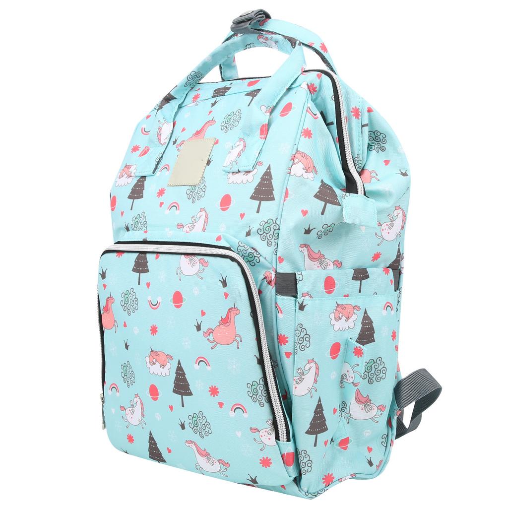 Portable Diaper Bag MultiFunctional Large Capacity Diaper Backpack Waterproof Nappy Bag(Green )