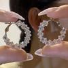 Super Sparkling Crystal Golden Earrings for Women Fashion Personalized Exquisite Daily Accessories Party Jewelry Birthday Gifts