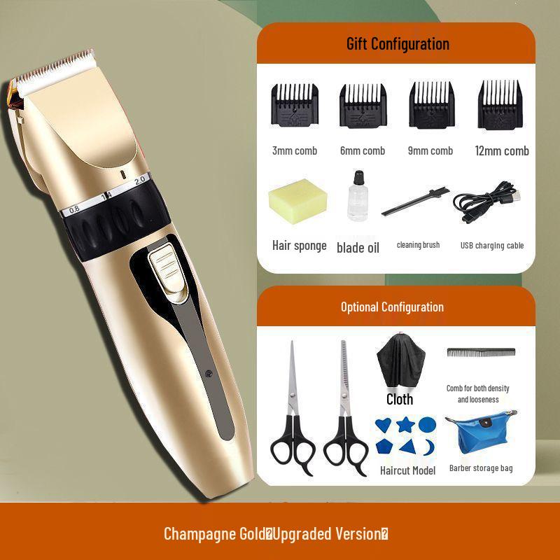 High-Power Silent Electric Hair Clipper for Barber Shop & Home Use
