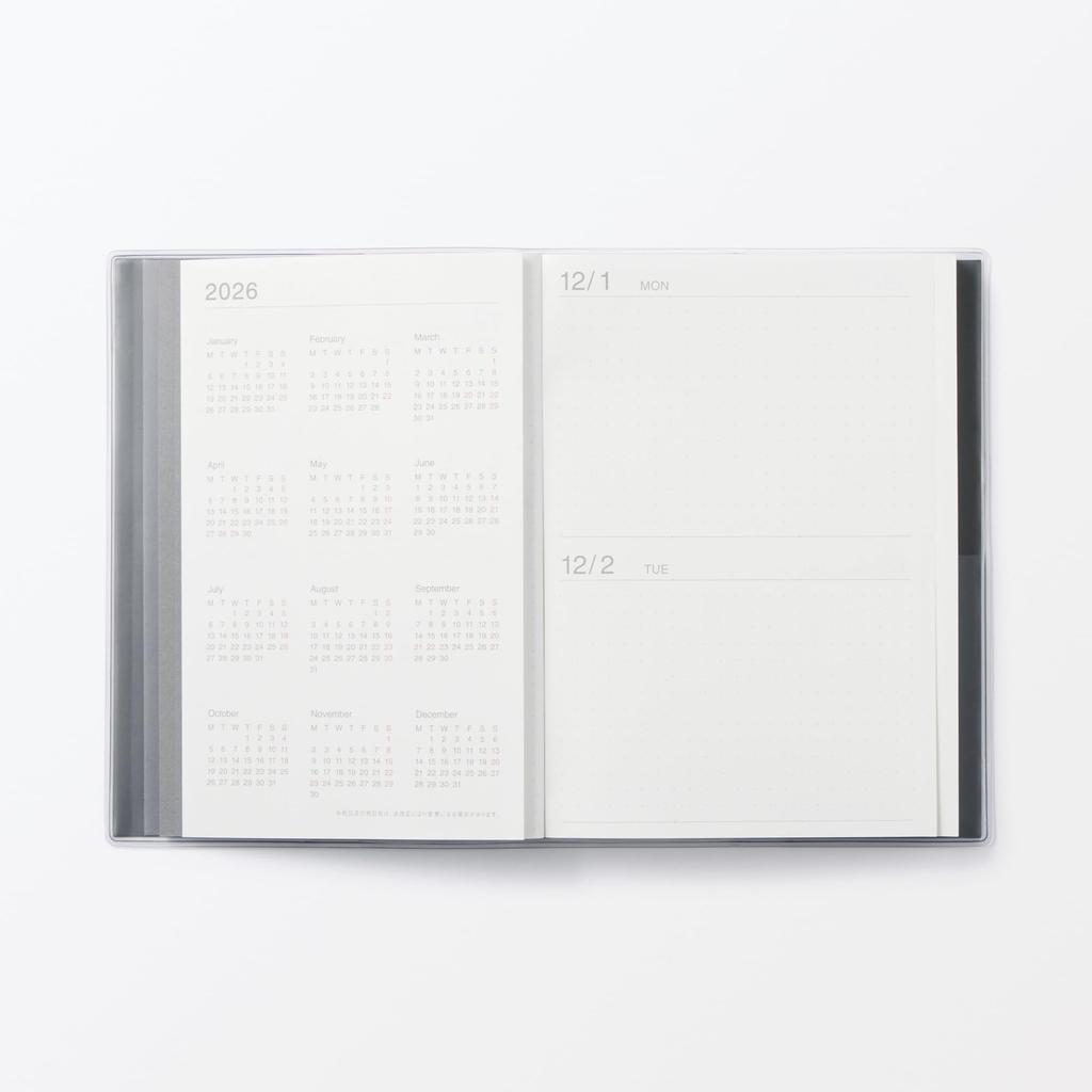 MUJI Planner Starts December Monday B6 Black Monthly/Daily (Monthly/Daily) - 2025, Start, Size, (Item No. 84854385)