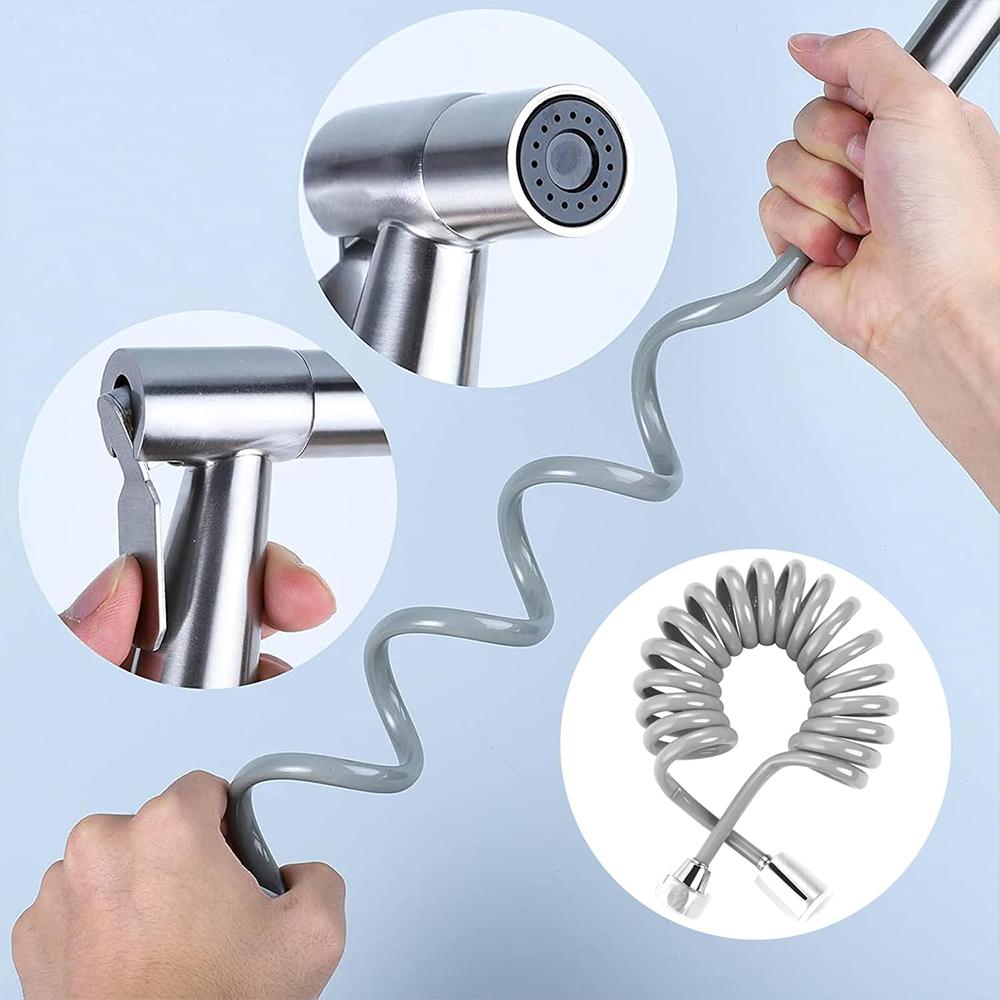 Handheld Bidet Sprayer with Bracket Holder 59in ABS Flexible Telescopic Shower Hose for Water Plumbing Toilet Bidet Sprayer Gun