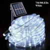 LED Solar String Lights Garden Waterproof Tube Rope Lamp Christmas Garland Fairy Lights For Outdoor Holiday Decoration Lighting