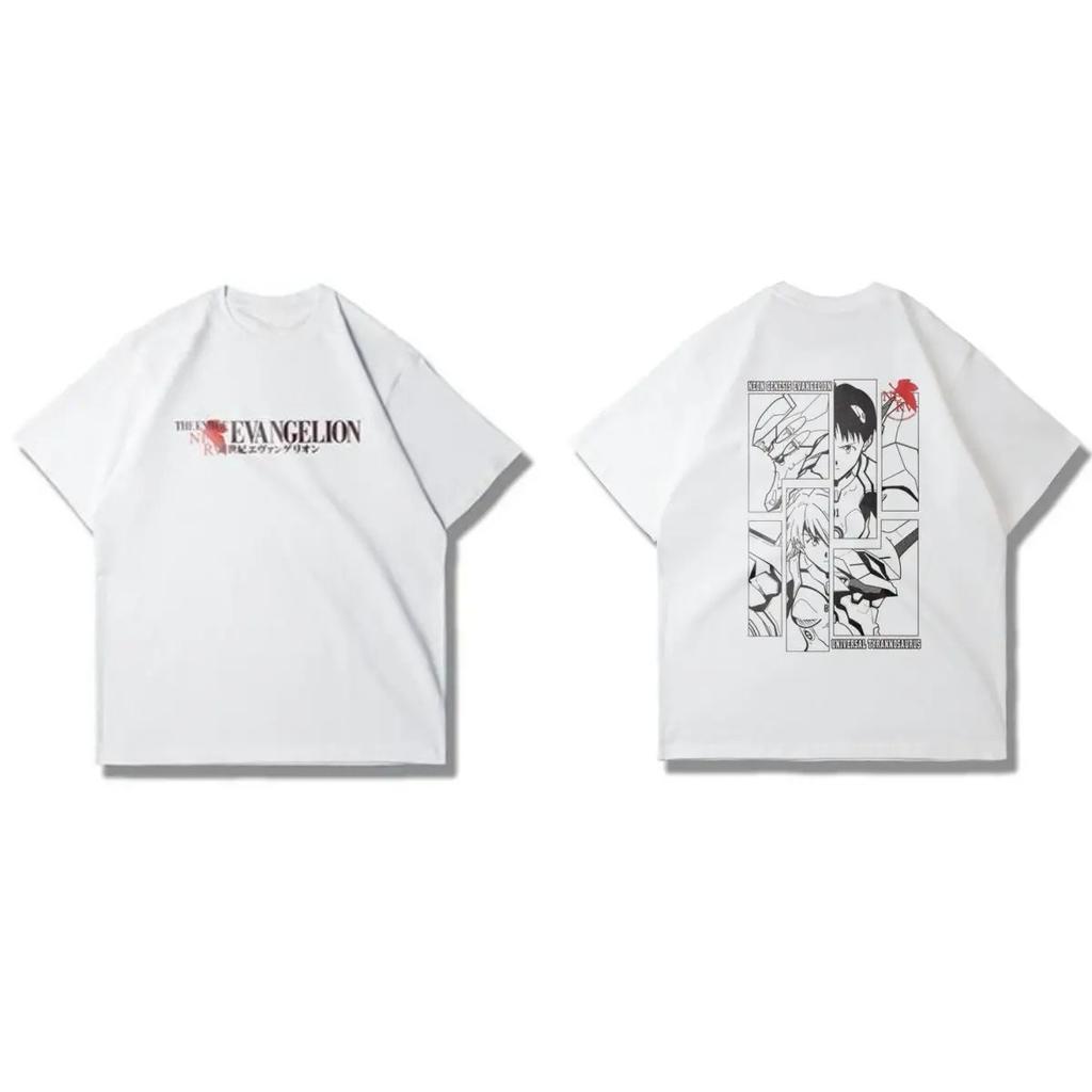 New Animation Joint EVA New Century Gospel Warrior Short Sleeve TShirt Loose Large Size Trendy Brand Crew Neck Cotton Tee