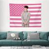 Owen Cooper Tapestry Pink American Flag Wall Hanging Adolescence Actor Poster Home Room Decor