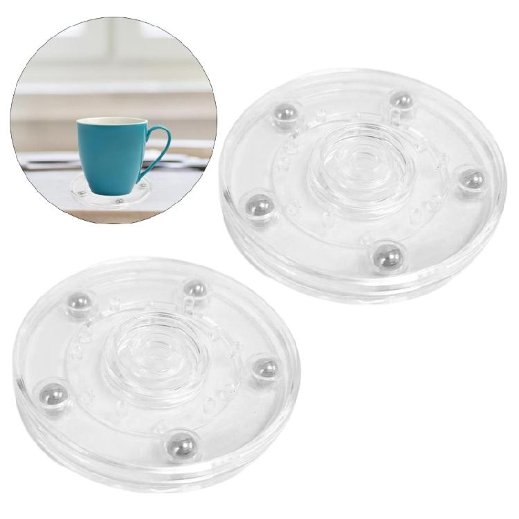 2 Piece Multifunctional 360 Degree Rotating Plastic Turntable Decorative Display Stand Plate Household Organizers Tool