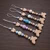 2Pcs Cartoon Animal Butterfly Beech Wooden Pacifier Baby Pacifier Clip Nipple Holder Dummy Holder Pacifier Clip for Baby Toys