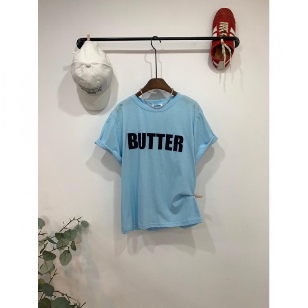 C S In The Room BuTTer leTTerIng Round neCk ShorT Sleeve T ShirT 4Color