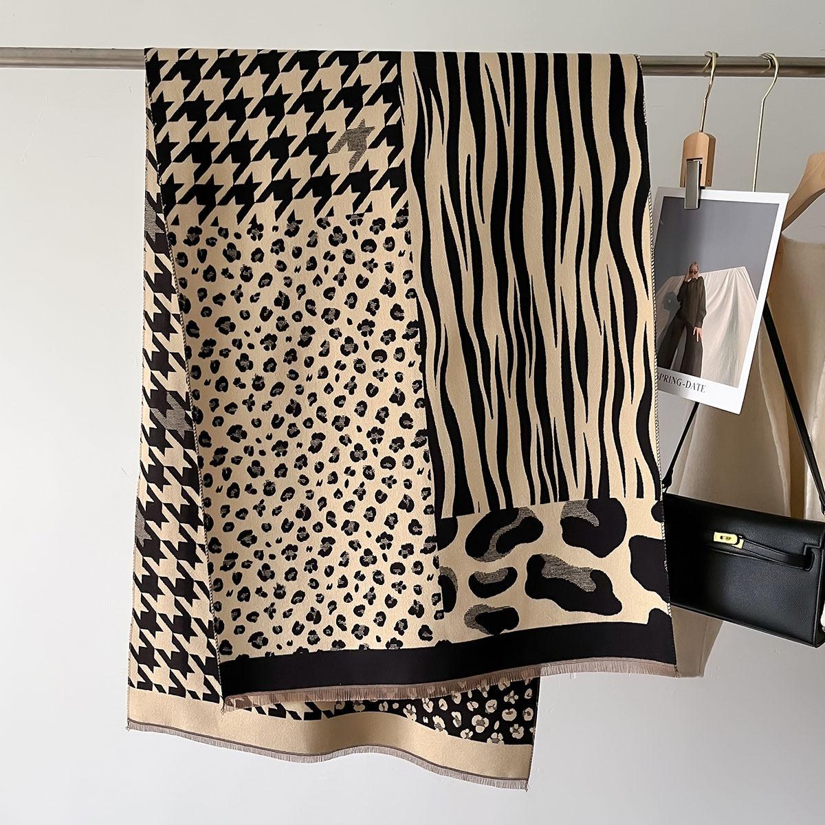 

Зимний женский шарф из имитации кашемира с узором «гусиная лапка», осенне-зимний, толстый, модный, теплый, дикий, роскошный двусторонний платок-кейп 66X186cm