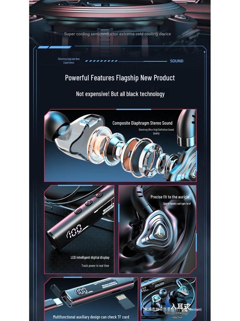 2025 Bluetooth Neckband Headphones: Heavy Bass, Wireless, Noise Cancelling, Long Standby, Sports & Running
