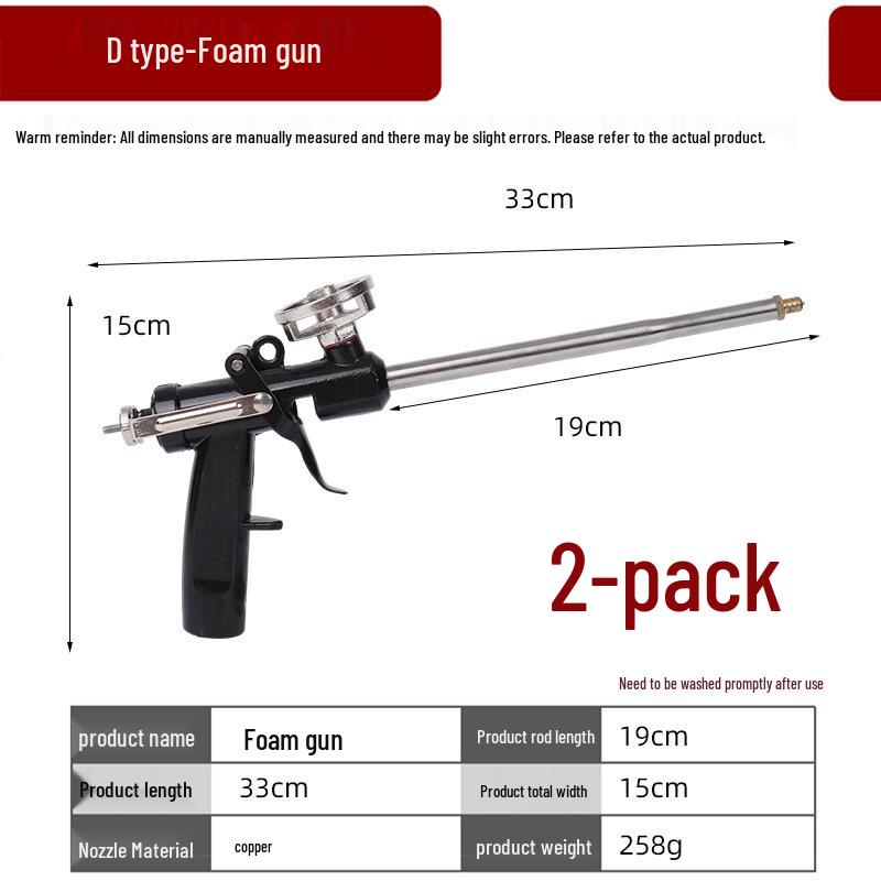 All-Metal No-Clean Polyurethane Foam Caulking Gun - Easy-Clean, Extended Reach