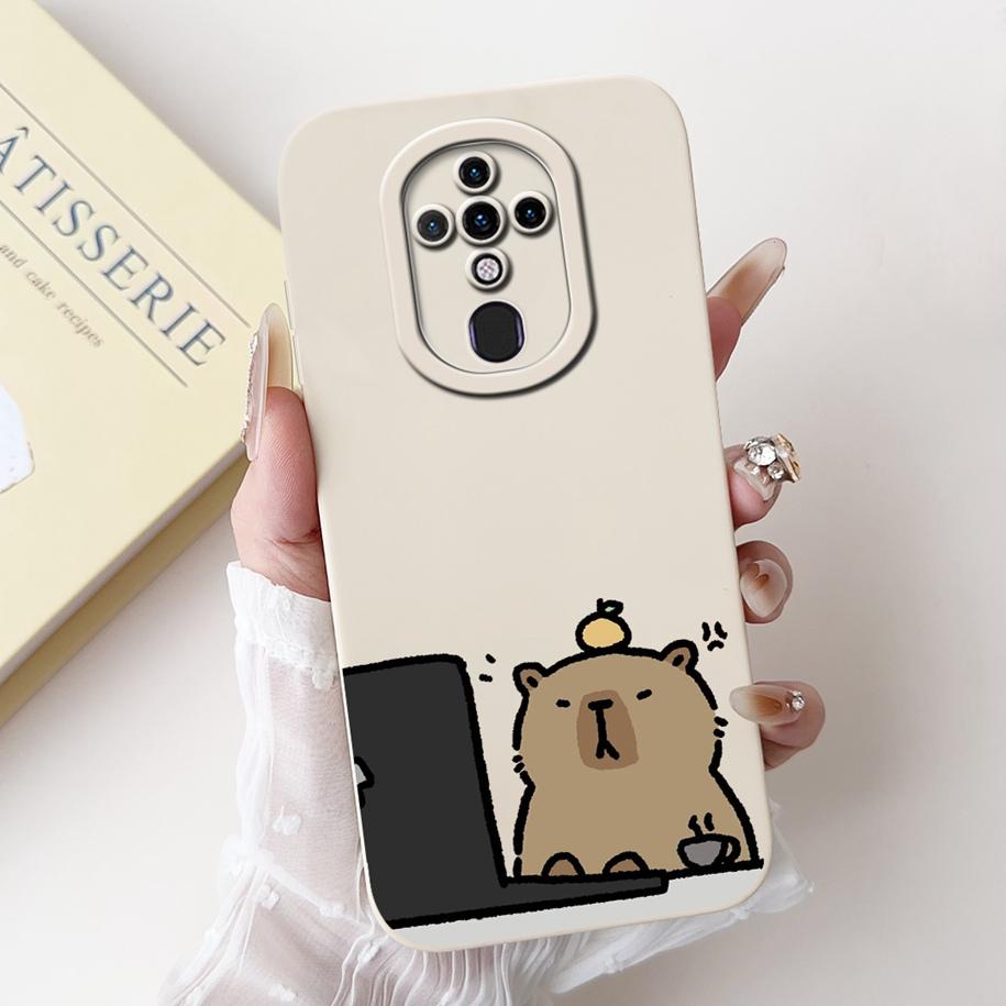 For Tecno Spark 6 Case New Fashion Tulip Flower Camera Lens Protective Cover Soft Matte Fundas For Tecno Spark 6 2020 KE7 Bumper