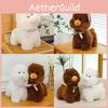 And White Cute Brown Alpaca Plush Toys With Scarves For Children Companionship