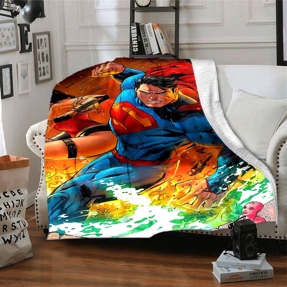 1pc The heroic Superman Flannel Blanket Soft Warm Throw for Home, Office, Travel, All-Season Cozy Bedding Gift L1456