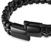 Leather Bracelet Black 17cm Men Gift Box Genuine Braided Cowhide Adjustable Magnetic Clasp Jewelry Rope for Men Boys Band Magnetic Accessories