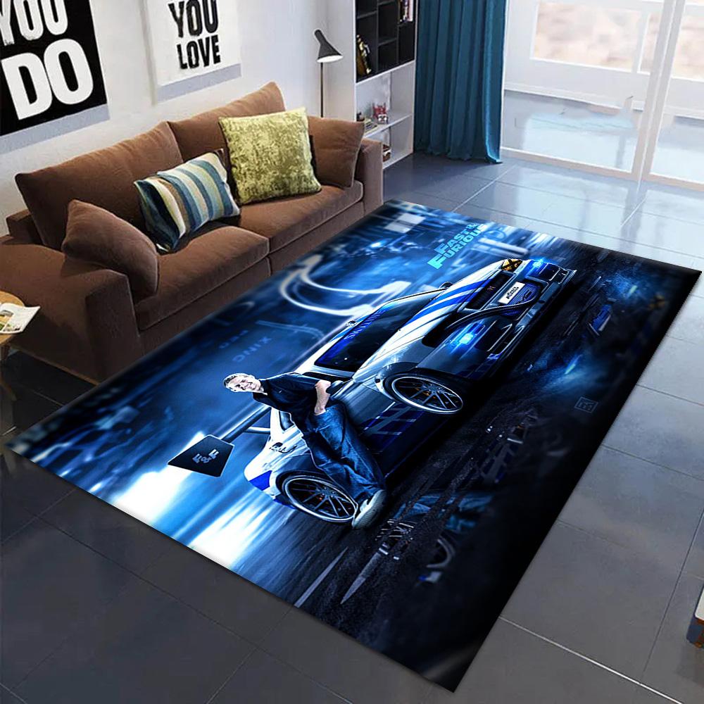 Japanese Black Car Skyline GTR R34 Vehicle  R34 Carpet Rug for Living Room Decor Sofa Home Kids Game Area Rug Non-slip Floor Mat