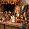 Cute Halloween Ornaments Witch Pumpkin Figurine Wool Felt Ghost Statue  Home Decoration