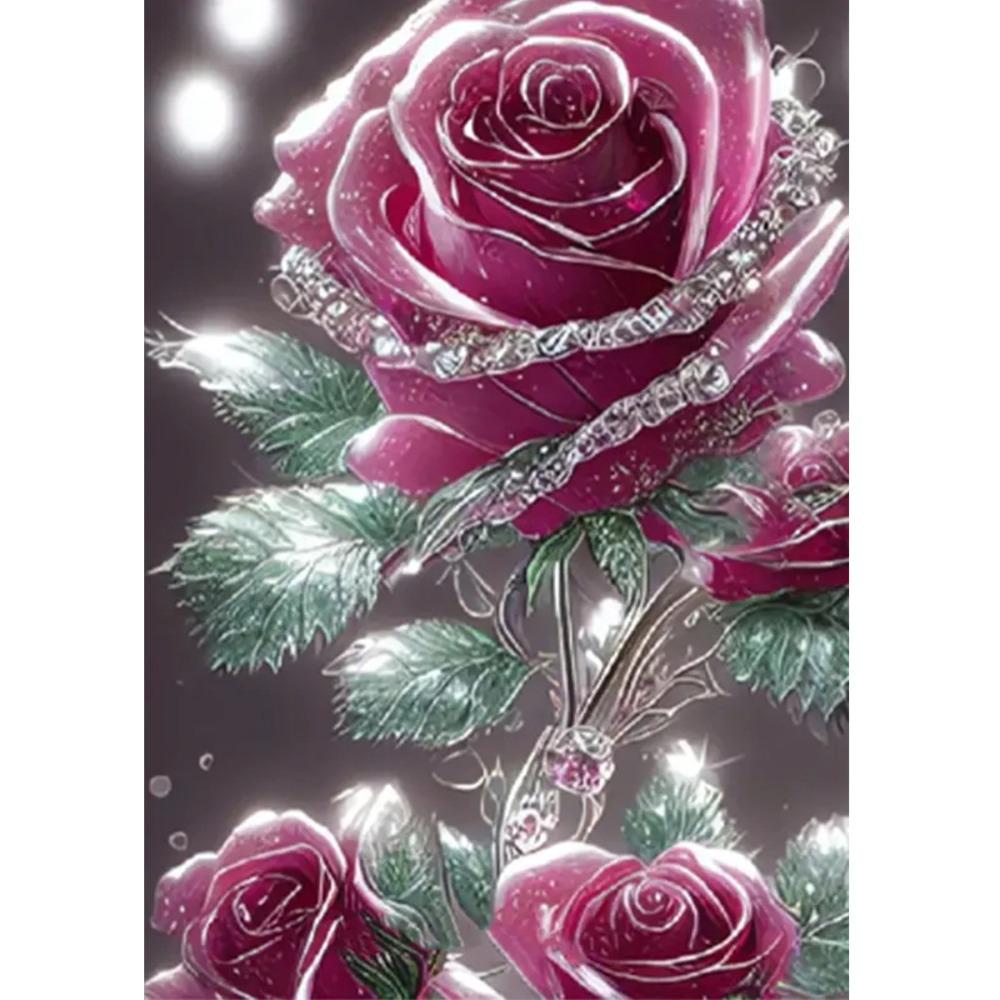 5D Diamond Painting, Peony Flower Sticker Diamond Cross Stitch Decorative Painting