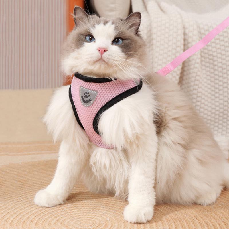 Breathable Vest-Style Harness Leash for Small To Medium Dogs and Cats