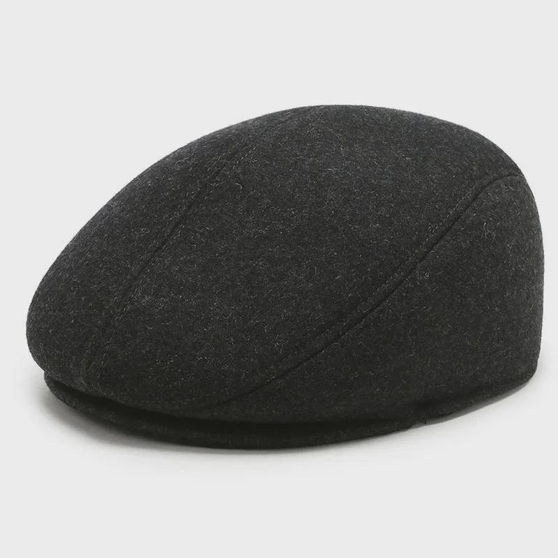 Men's Thickened Duckbill Cap - Autumn/Winter Cotton Hat for Middle-Aged and Elderly